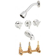Union Brass 30 Three Handle Tub and Shower Faucet - B005E0MF3G